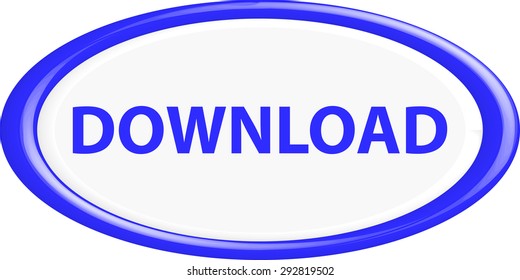 Button download . The round shape. 3D. Vector illustration.