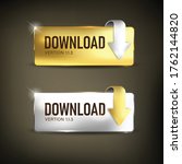 Button download set color gold and silver