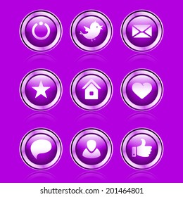 button with download sign. pink round