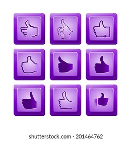 button with download sign. violet round