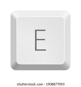 Button E. Icon Vector Illustration.