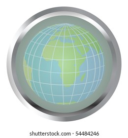 Button with Earth globe