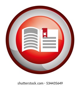button with ebook icon over white background. electronic book design. vector illustration