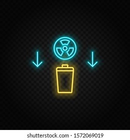 button, eco, energy neon vector icon. Blue and yellow neon vector icon.