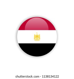 Button Egypt Flag Vector Template Design