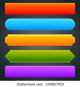 Button element in various colors. Vector template