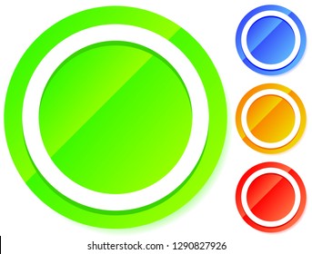 Button element in various colors. Vector template