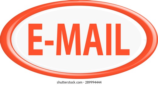 Button e-mail. The round shape. 3D. Vector illustration.