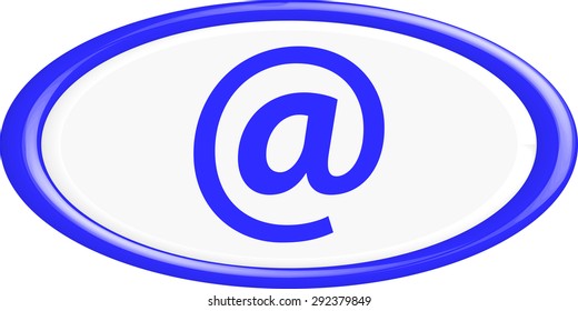 Button e-mail. The round shape. 3D. Vector illustration.