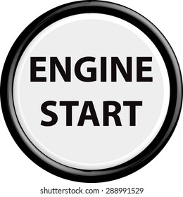 Button engine start . The round shape. 3D. Vector illustration.
