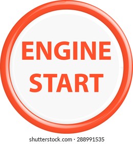 Button engine start . The round shape. 3D. Vector illustration.