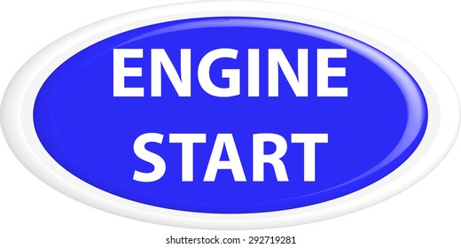 Button engine start . The round shape. 3D. Vector illustration.