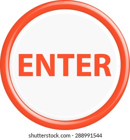 Button enter . The round shape. 3D. Vector illustration.