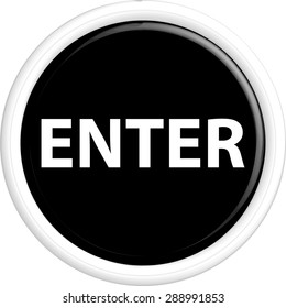 Button enter . The round shape. 3D. Vector illustration.