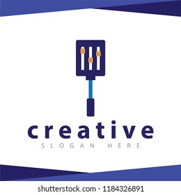 Button Equalizer Spatula Logo Icon