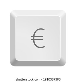Button mit Euro-Symbol . Vektorgrafik-Symbol.