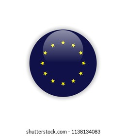 Button Europe Flag Vector Template Design