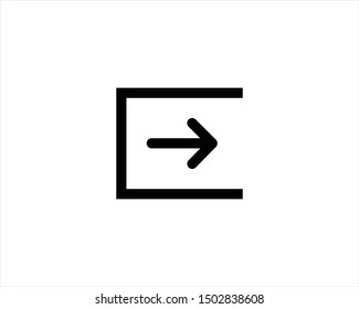 button exit outline icon vectors - eps10