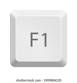 Button with F1 symbol . Icon Vector Illustration.