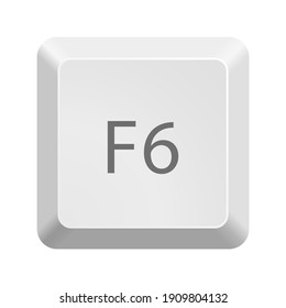 Button with F6 symbol . Icon Vector Illustration.