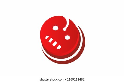 Button with face of robot