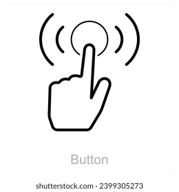 Button and finger icon concept