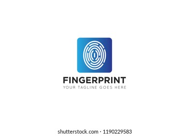 button finger print for logo, icon symbol. design template