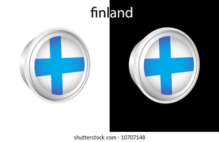 Button with Finland flag