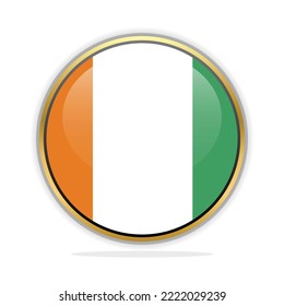 Button Flag Design Template Côte d’Ivoire