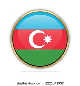 Button Flag Design Template Azerbaijan