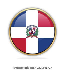 Button Flag Design Template Dominican Republic
