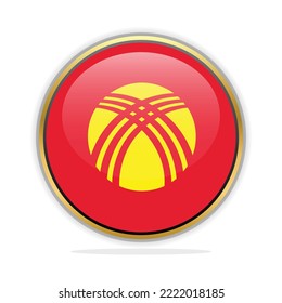 Button Flag Design Template Kyrgyzstan