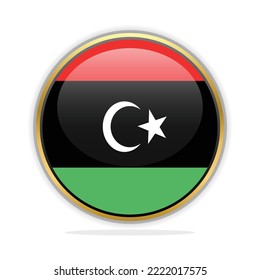Button Flag Design Template Libya