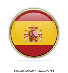 Button Flag Design Template Spain