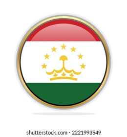 Button Flag Design Template Tajikistan