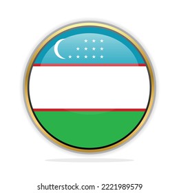 Button Flag Design Template Uzbekistan