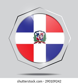Button Flag of the Dominican Republic
