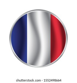 button Flag of France, France flag ,France national flag illustration symbol circle illustration design.