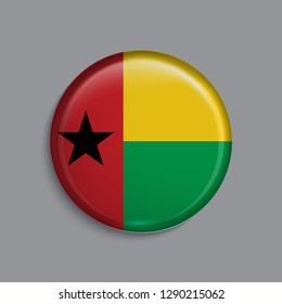 Button flag of Guin-Bissau