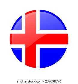 button Flag of Iceland