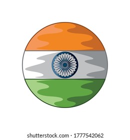 Button flag of India. Isolated flag icon - Vector