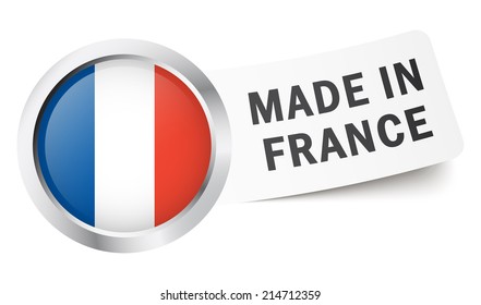 Button with flag " MADE IN FRANCE "