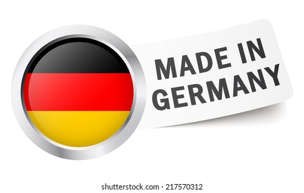 Button with flag " MADE IN GERMANY "