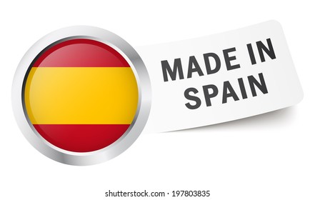 Button with flag " MADE IN SPAIN "
