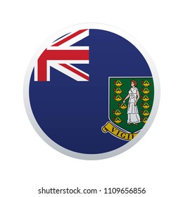 Button Flag Map of British Virgin Islands