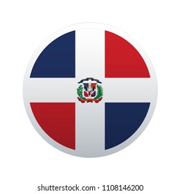 button flag map of Dominica Republic