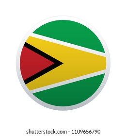 Button Flag Map of Guyana