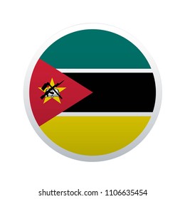 Button flag map of Mozambique