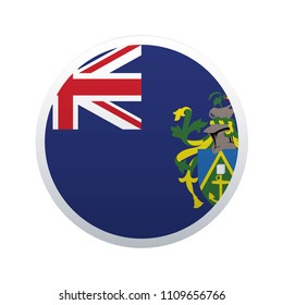 Button Flag Map of Pitcairn Islands