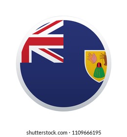 Button Flag Map of Turks and Caicons Islands